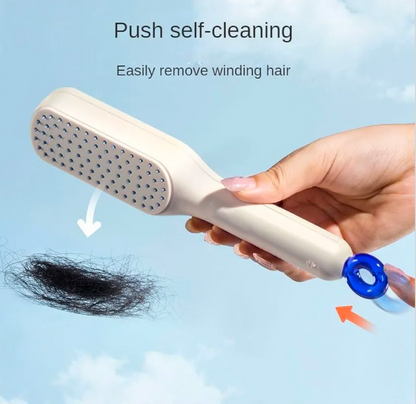 Self Easy Clean Hair Brush One Pull Clean Hair Brush Hair Dressing Comb Anti-Static Massage Comb