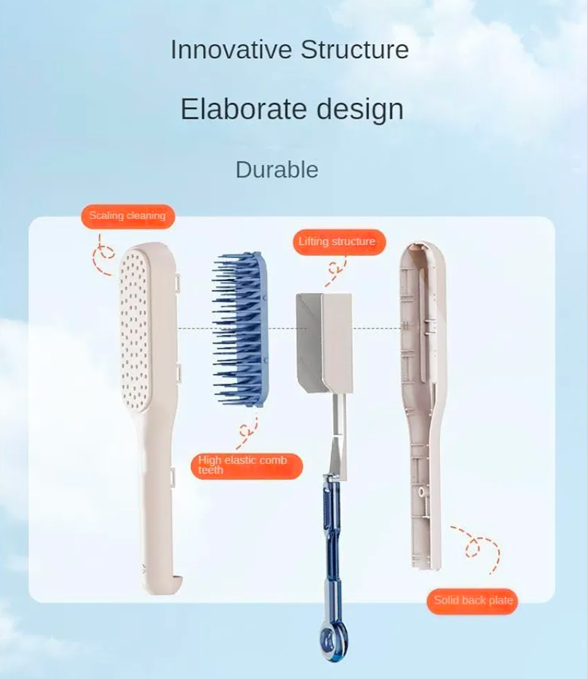 Self Easy Clean Hair Brush One Pull Clean Hair Brush Hair Dressing Comb Anti-Static Massage Comb