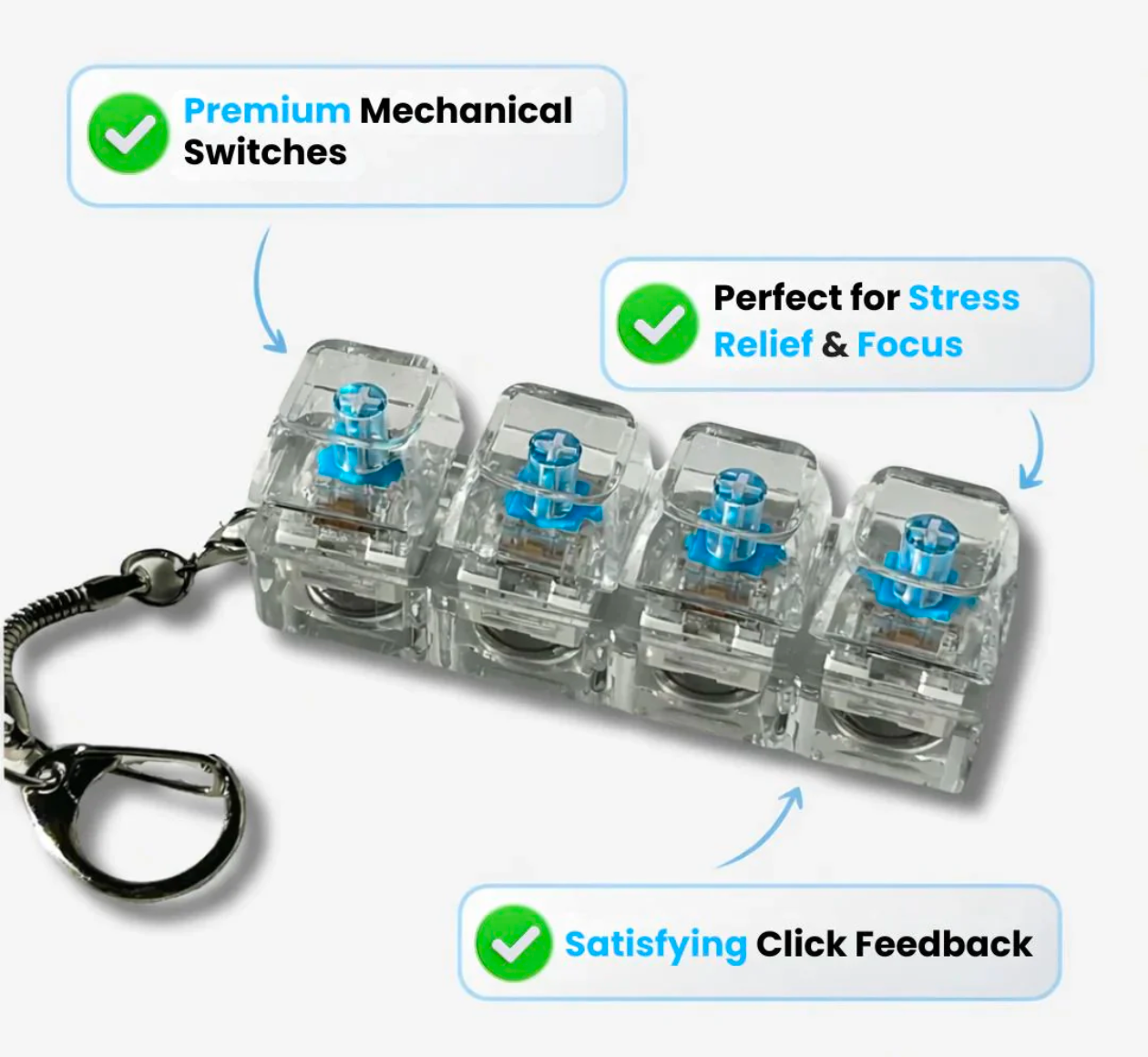 Keyboard Fidget Keychain